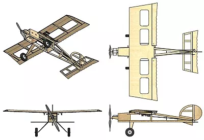 Full Scale Printed Model RC Airplane Plans Templates 15 To 30 Inch Wing Spans • $20