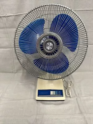 Galaxy 16” Oscillating Fan Blue Translucent Blades 3 Speed Vintage Lasko • $75