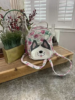 Betsey Johnson Floral Husky Mini Backpack Kitsch Dog NWT • $54