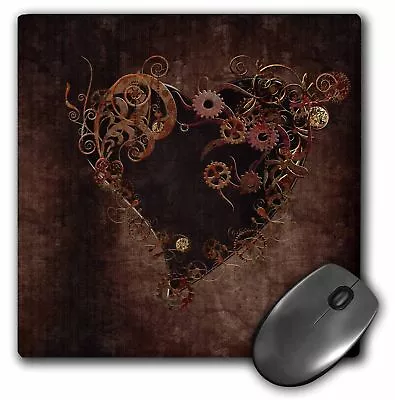 3dRose Decorated Brown Steam Punk Heart MousePad • $16.99