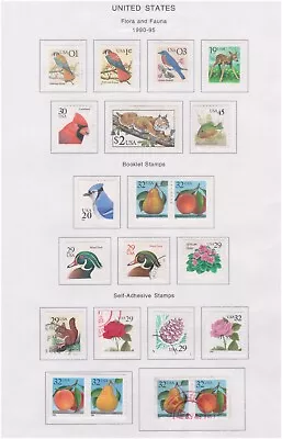 $30 • Buy (F162-22) 1990 USA 3sets 21stamps Flora& Fauna Book Stamps &self Adhesive (V) 