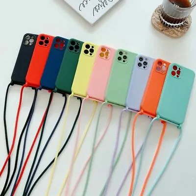 $5.99 • Buy Liquid Silicone Crossbody Phone Case For IPhone 11 12 13 Pro Max XR XS 7 8 SE