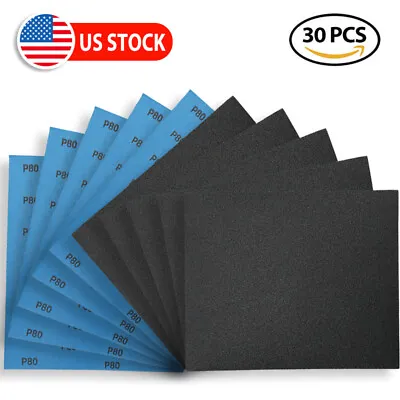 9 X11  SANDING SHEETS Wet/Dry Silicon Carbide Sandpaper Grits 80-3000 Grit 30PCS • $13.99