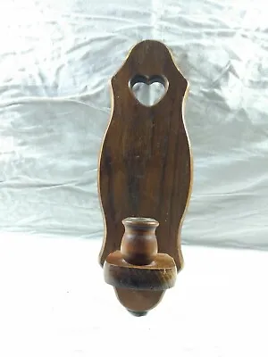 Vintage Wooden Candle Sconce Holder Decorative Wall Mount Log Cabin Decor Heart  • $15.88