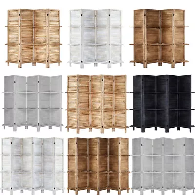 4/5/6 Panel Partition Room Divider Wood Folding Privacy Screen With Shelves New • $111.09