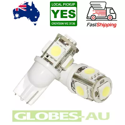 $6.88 • Buy 5x 12V LED T10 COOL WHITE LIGHT Camper Bulb Globe Garden Wedge 5 SMD Car 194 168