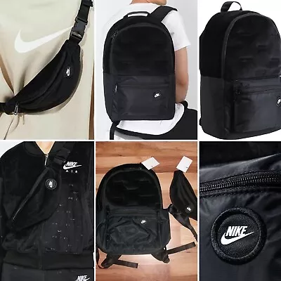 NIKE NSW Unisex Heritage Plush Velor Backpack + Waist Body Bag 2x LOT SET RARE  • $135.86