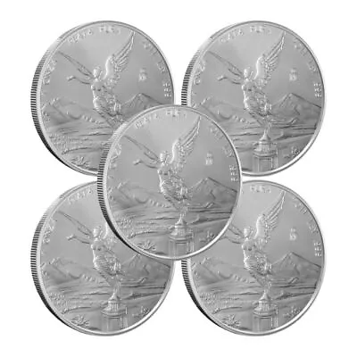 2023 1 Oz Mexican Silver Libertad Coin (BU - Lot Of 5) ON SALE! • $182.19