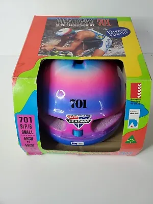 Headway 701 VINTAGE BICYCLE HELMET Small Australian Cycling Retro 90s-Pink/Blue • $8.40