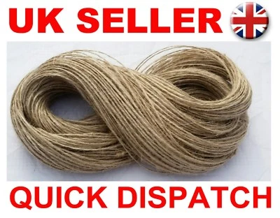 £1.99 • Buy 50M 2ply Jute Twine Sisal String Soft Natural Brown Burlap Rustic Cord  Hessian