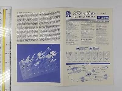 Monogram 1983 Heritage Edition U.s. Space Missles Model Assembly Instructions • $11.50