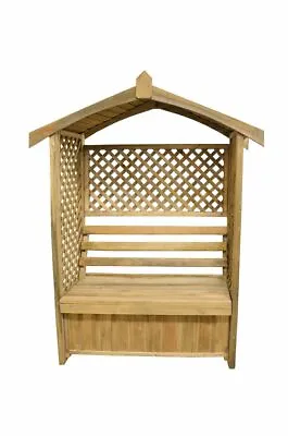 Wooden Garden Arbour Seat Bench With Trellis Sides Forest Lyon -Pressure Treated • £259.99