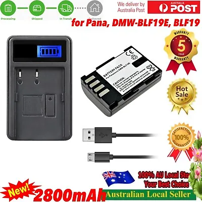 2800mA Battery + Charger For Panasonic DMW-BLF19 DMW-BTC10 Lumix DMC-GH4 DMC-GH5 • $29.98