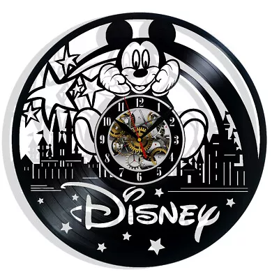 Disney Mickey Mouse Vinyl Wall Clock Records Decor Gift Birthday Holiday Decor • $13.99