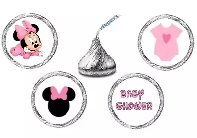 216  (54 Ea Of 4 ) MINNIE MOUSE BABY SHOWER Kisses Kiss Label Stickers Favors • $6.99