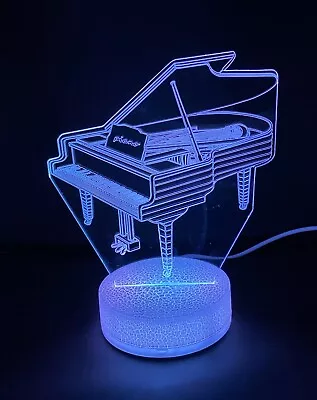 Fortepiano Music Instrument 3D Night Light Color Changing Illusion Lamp Birthday • $14.99