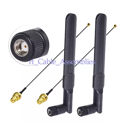 2x Dual Band WiFi 2.4GHz 5GHz RP-SMA Antenna & U.FL IPX For WiFi Adapter Router • $8.67