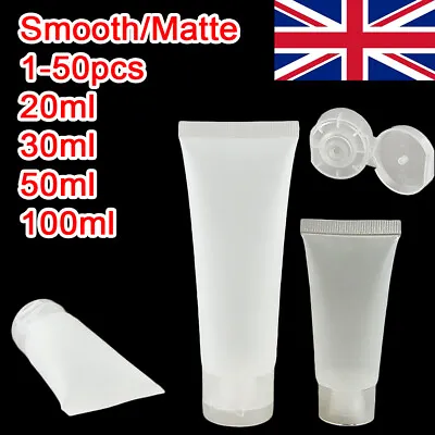 15-100ml Plastic Lotion Bottles Travel Cosmetic Body Hand Shampoo Containers • £4.01