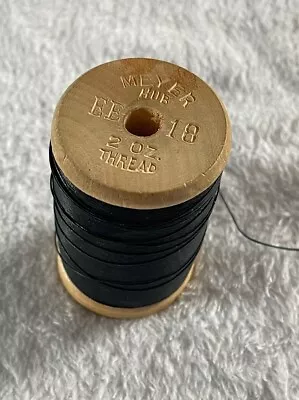 Vintage John C Meyer & Co Wooden Spool Black 2 Oz Thread 2.5  Tall EE 18 MASS • $4.99