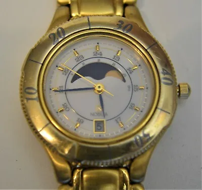Citizens Noblia Moon Phase Calendar Women Quartz Gold Color Watch 6085-G05190 • $210.86