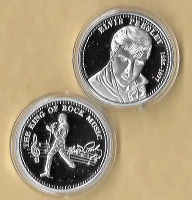 Elvis Presley 1935 - 1977 Silver Collector Coin The King Of Rock Music • $3