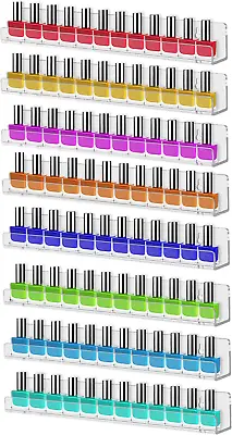 8Pk Acrylic Wall Mounted Shelf Nail Polish Organizer Clear Display Racks • $27.99