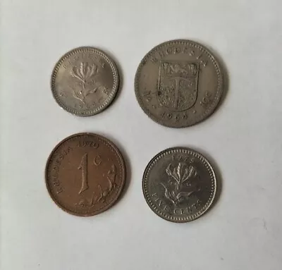 Rhodesia Coins Lot Of 4 Pre-Zimbabwe Currency Sixpence Shilling 1c & 5c • $12.95