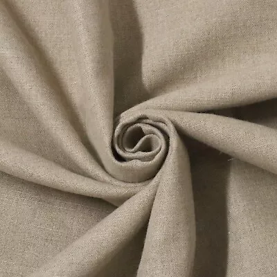 £1.99 • Buy Mahon Natural Linen 280cm Fabric Rustic Spanish Woven Furnishings Per Metre
