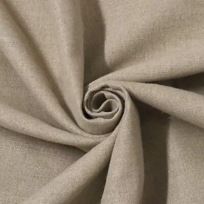 Mahon Natural Linen 280cm Fabric Rustic Spanish Woven Furnishings Per Metre • £1.99