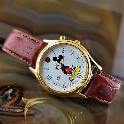 LORUS Mickey Mouse Animated Musical Blinking Light  Watch ~ It's A Small World • $97.50