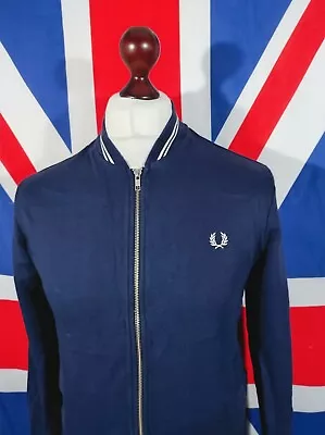 Fred Perry Zip Up Bomber Cardigan - XS/S - Navy - Mod Casuals 60's • $1.25