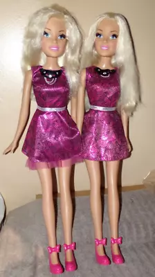 My Size Barbie Doll SET OF 2 - Mattel - Pink Dress Blonde Hair 28  • $17