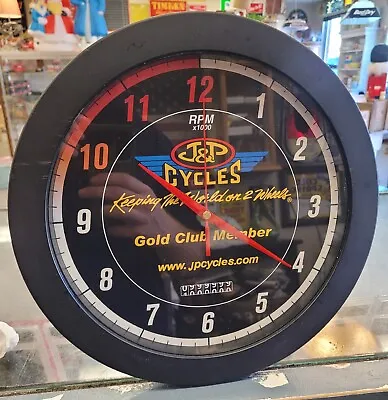 12  J&P Cycles Gold Club Member Wall Clock Motorcycle Mancave Decor Hotrod • $29.95