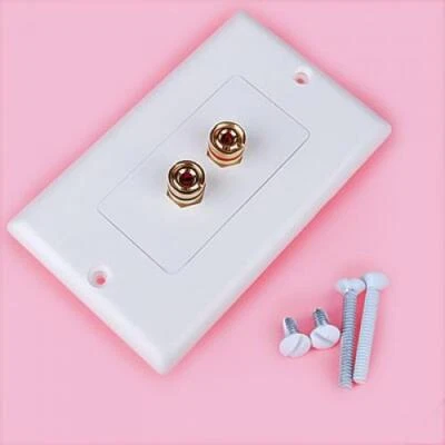 $8.07 • Buy Speaker Cable Wall Plate 2 Banana Plug For Home Theater Audio Video New