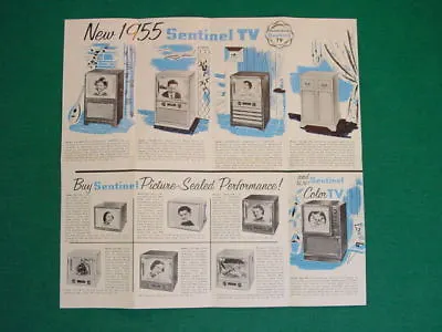 1954 Sentinel TV Brochure For 1955 Models With Their First Color Set 15  806-CM • $19.95