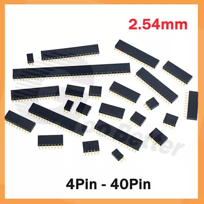 0.1  2.54mm PCB Header Vertical Female Socket Connector - Single Or Double Row • $1.79