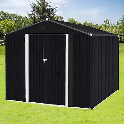 8x10ft Outdoor Storage Shed Large Garden Tool Sheds Heavy Duty Storage House New • $408