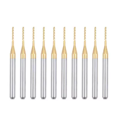 10pcs 1mm Titanium Coat Carbide End Mill Engraving CNC Router Bits 1/8  Shank • $23.59