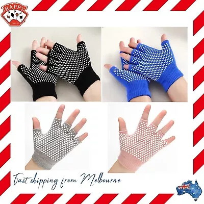 Knitted Fitness Yoga Pilates Grip Fingerless Gloves Non-slip Mittens Thermal AU • $6.99