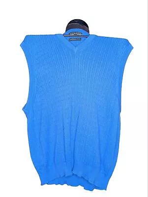 Lyle Scott Primary Blue Combed Cotton Men's Medium Sweater Vest 19.25.15 • $16.55