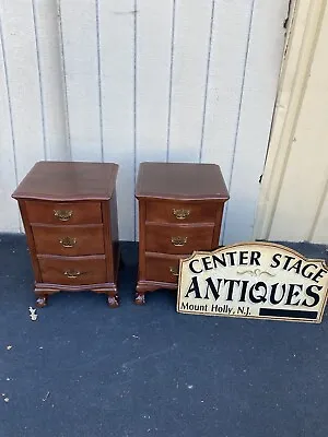 64987  Pair Mahogany Claw Foot Nightstand End Table S • $625