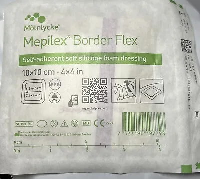 Molnlycke Mepilex Border Flex Self-Adherent 595300 4  X 4  Lot Of 9 Exp 2026 • $22