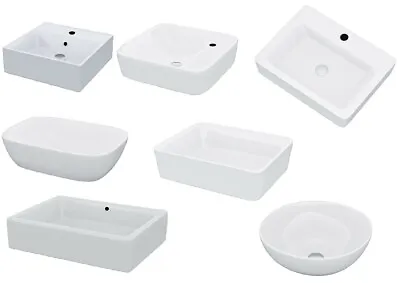 Neshome Bathroom Ceramic Basin Hand Wash Sink Counter Top Or Wall Mounted Hung • £48.99