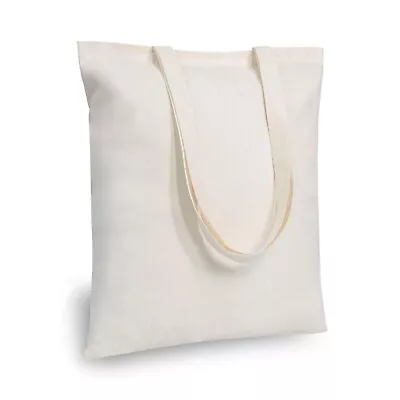 10x Cotton Tote Bags - Eco-Friendly Shopper Bulk Craft Supply Plain Versatile • £11.99