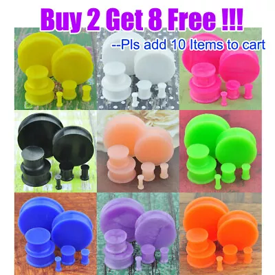 2PCS-Large Solid Silicone Ear Skins-Ear Gauges-Soft Ear Tunnels Expander Plugs • $6.99