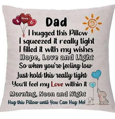 Aligarian To Dad Hug Cushion Covers Best Wishes I Love You Daddy Pillow Cases • £6.99