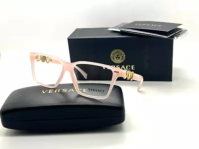 NEW Versace Eyeglasses MOD. 3335 5405 OPAL PINK  FRAME 56-14-140MM NIB ITALY • $202.28