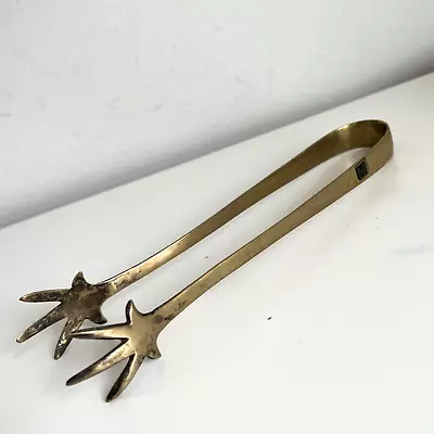 Vintage Brass Gold Metal Talon Tongs Ice Sugar Cube 7  Bar Bird Claw India EPNS • $19.99