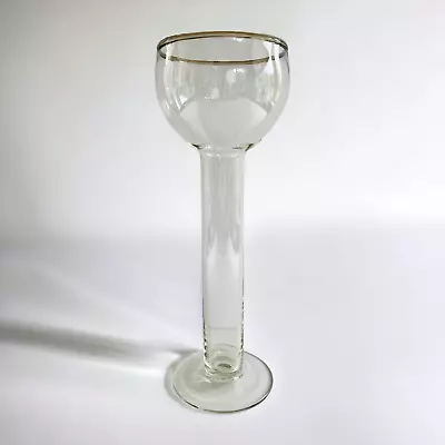 Floating Candle Taper Holder Glass Clear Round Bulb Top Straight Base • $15