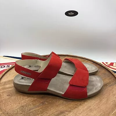 Mephisto Women's Agave Scarlet Red Leather Adjustable Sandals Size 41 US 10 • $57.99